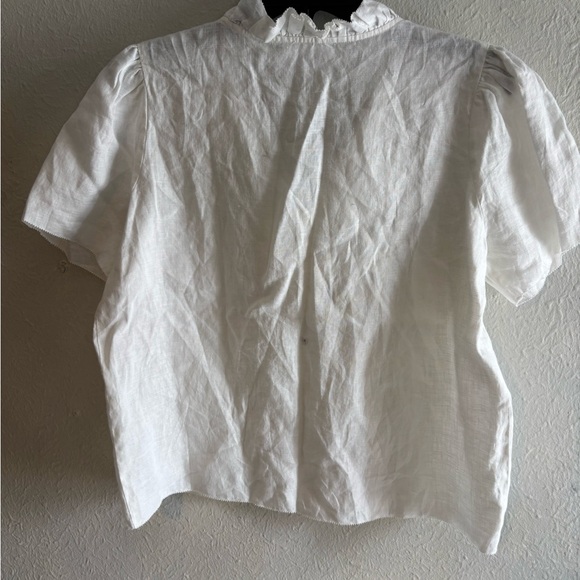 Sundays Cream Ruffle Trim Blouse - Picture 4 of 5